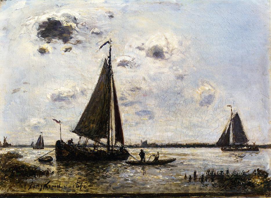 Near Dordrecht ship seascape Johan Barthold Jongkind Oil Paintings